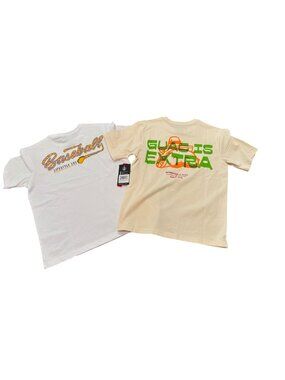 NWT Baseball 101-set of two youth Medium shirts "guac is extra" and "tacos"